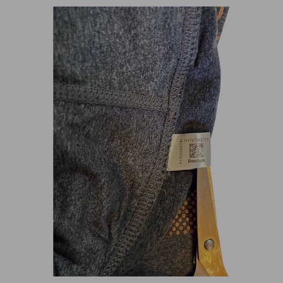 Reebok Womens Small 7/8 Length Leggings High Rise Charcoal Heather Logo - Picture 8 of 9